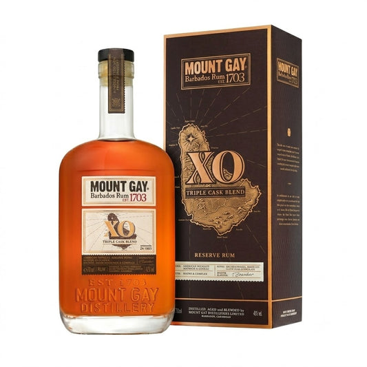 Romas Mount Gay 1703 XO Triple Cask Blend su dėž. 0,7 l